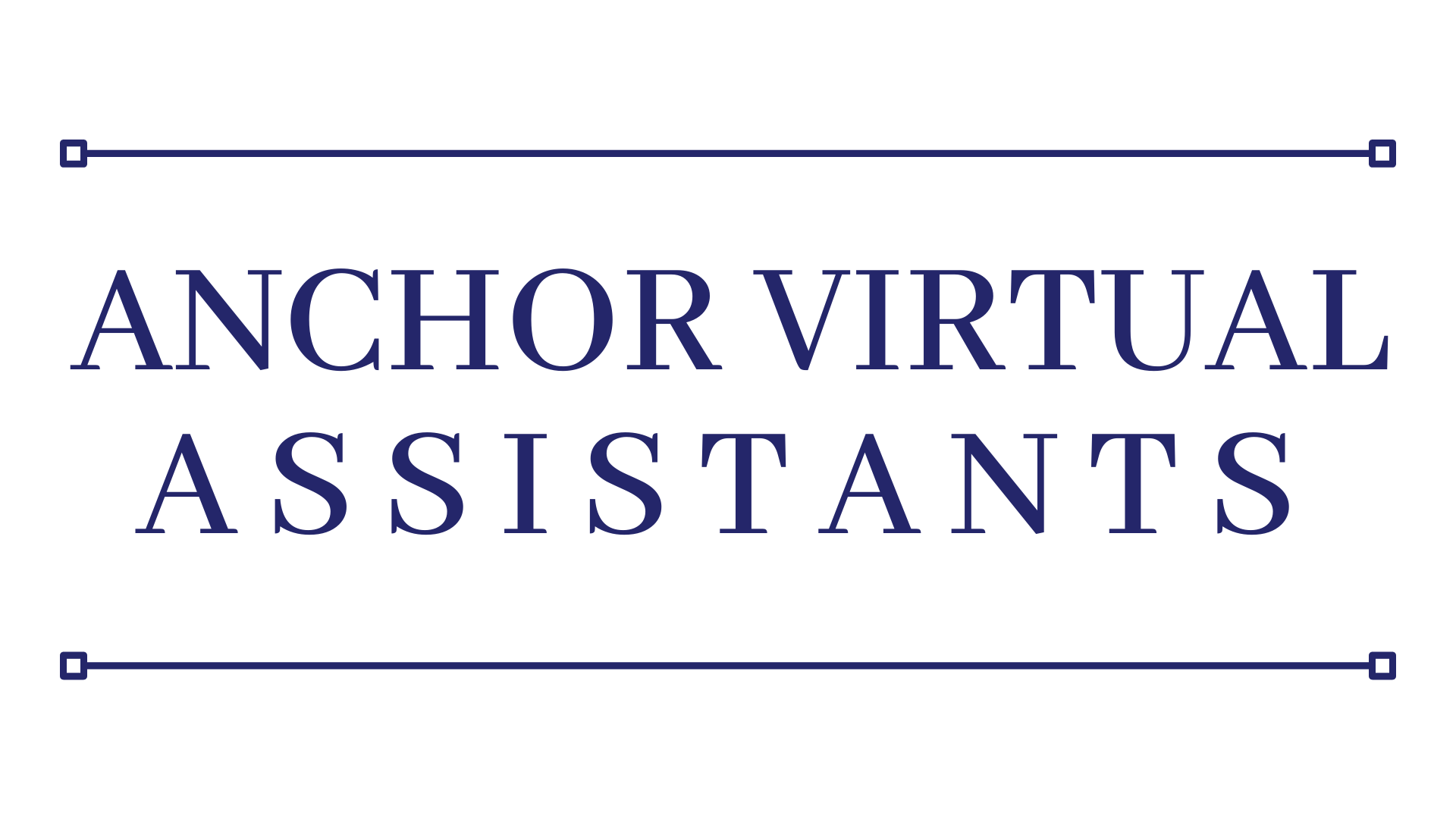 Anchor Virtual Assistants in logo form with navy blue letters