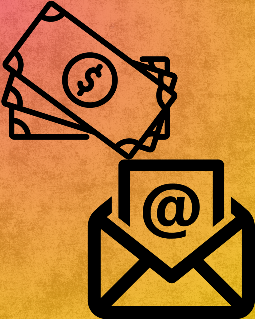 Money and an email icon